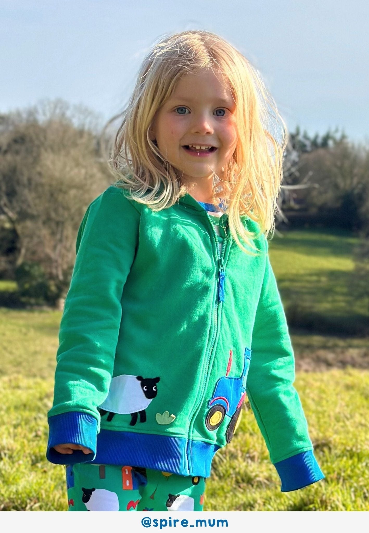 Organic Hillside Applique Hoodie for Kids