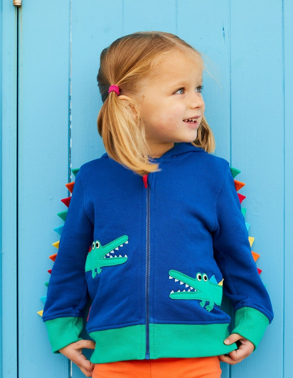 Organic Crocodile Applique Hoodie for Kids