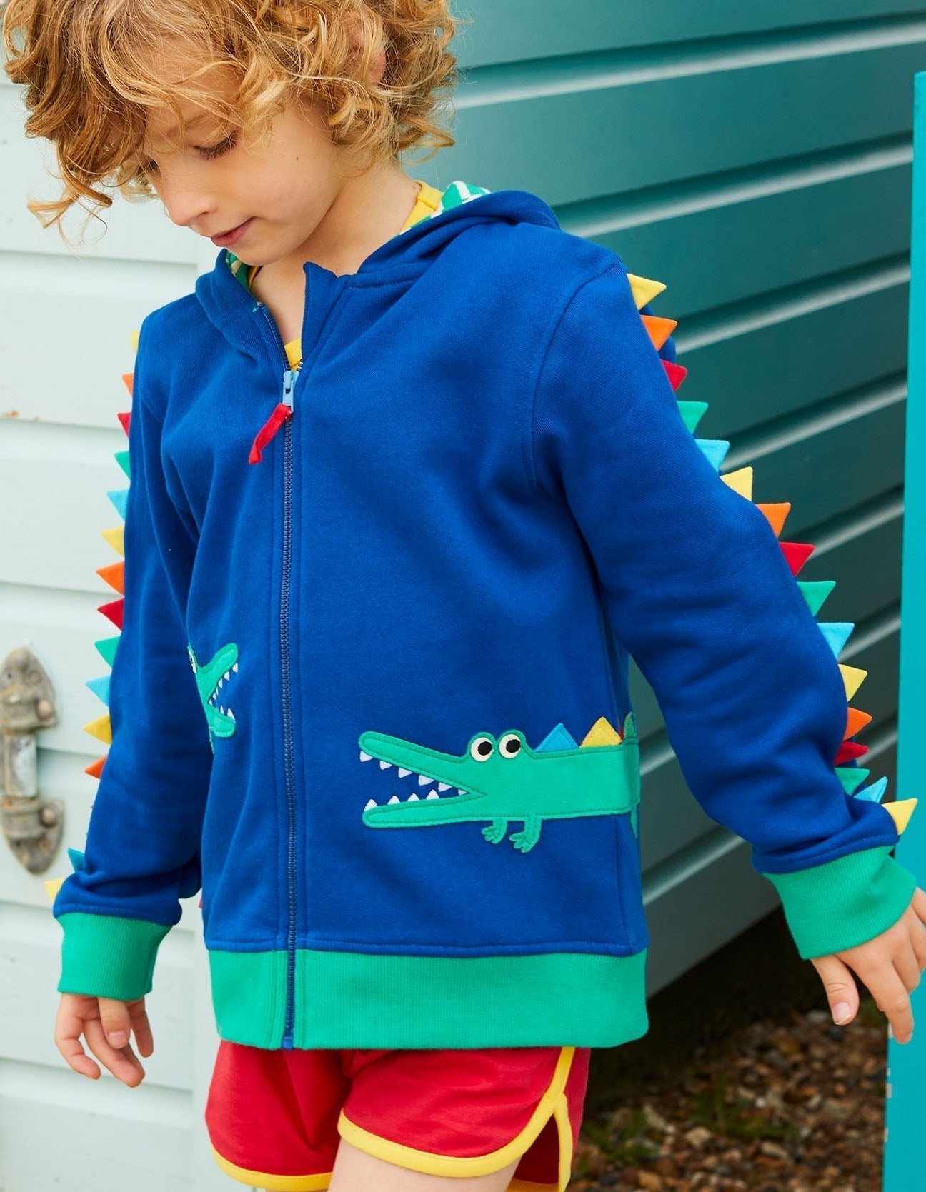 Organic Crocodile Applique Hoodie for Kids