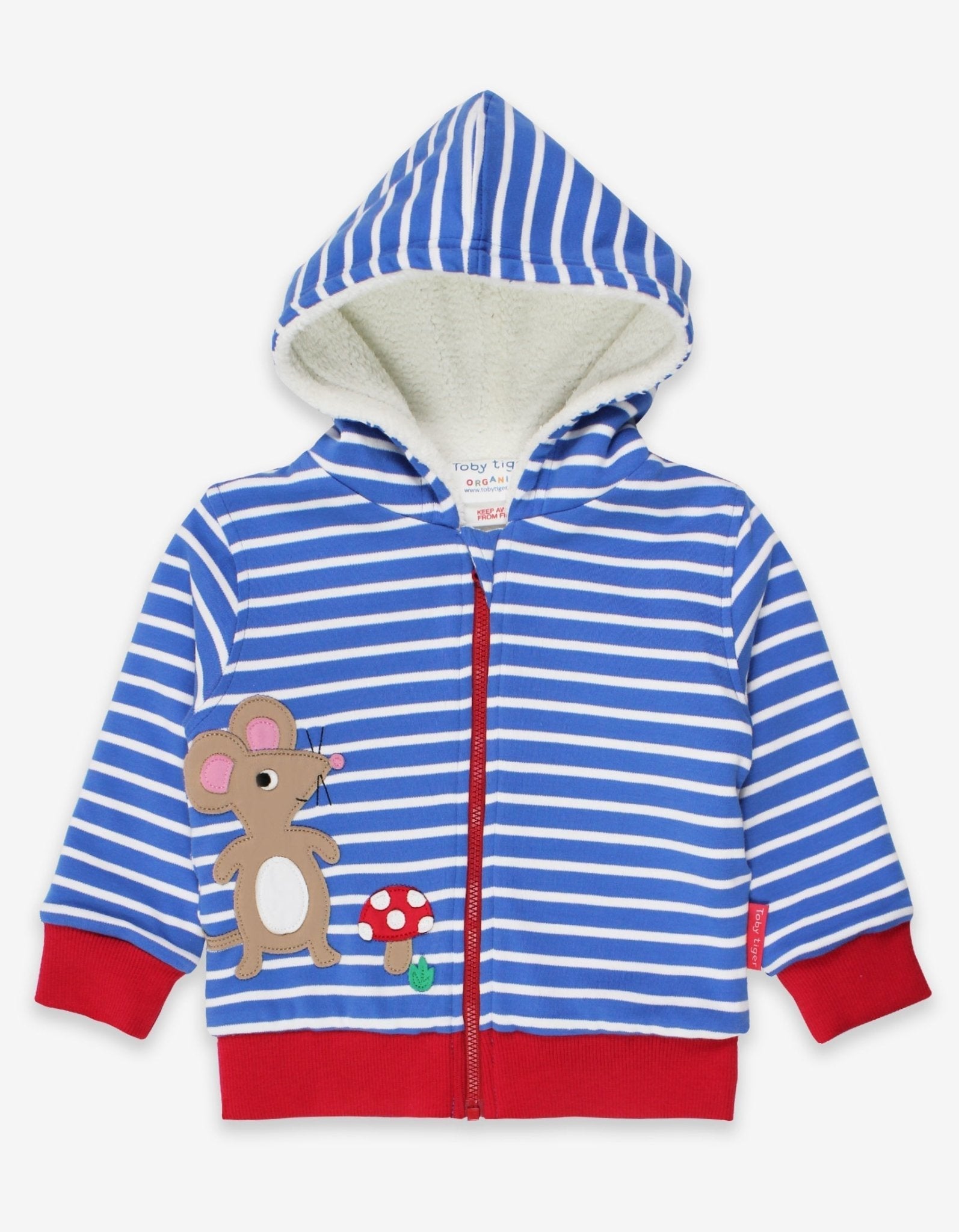 Organic Mouse and Mushroom Applique Hoodie for Kids