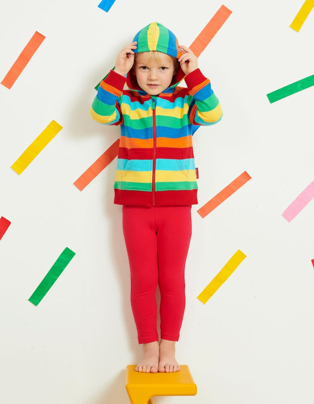 Organic Multi Stripe Kids Hoodie