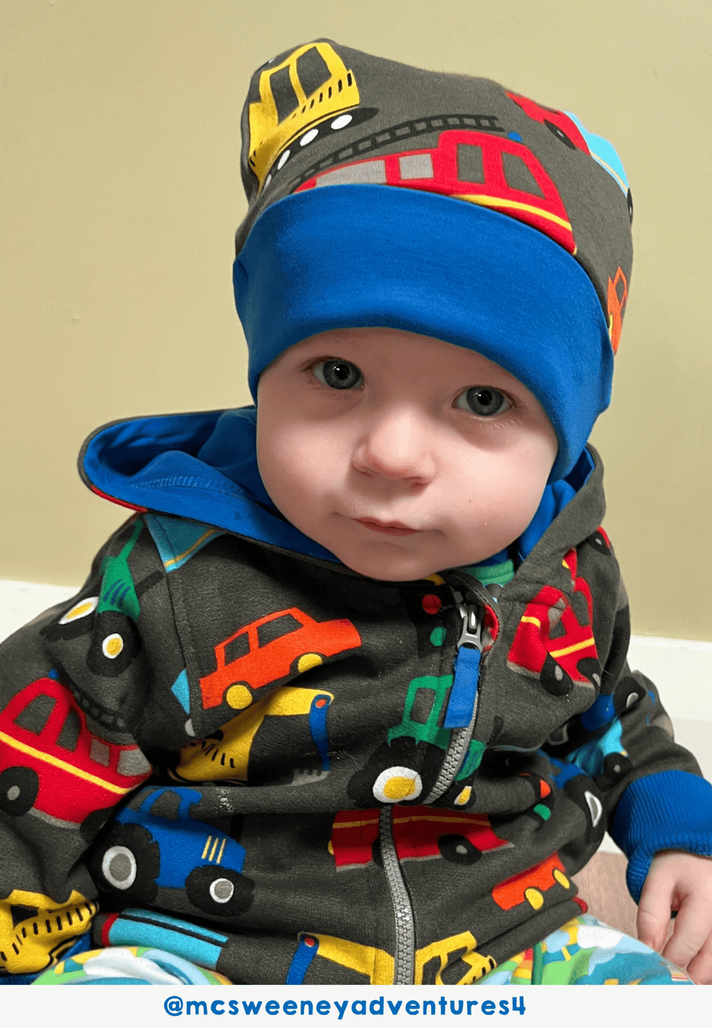 Organic Transport Print Hoodie for Kids