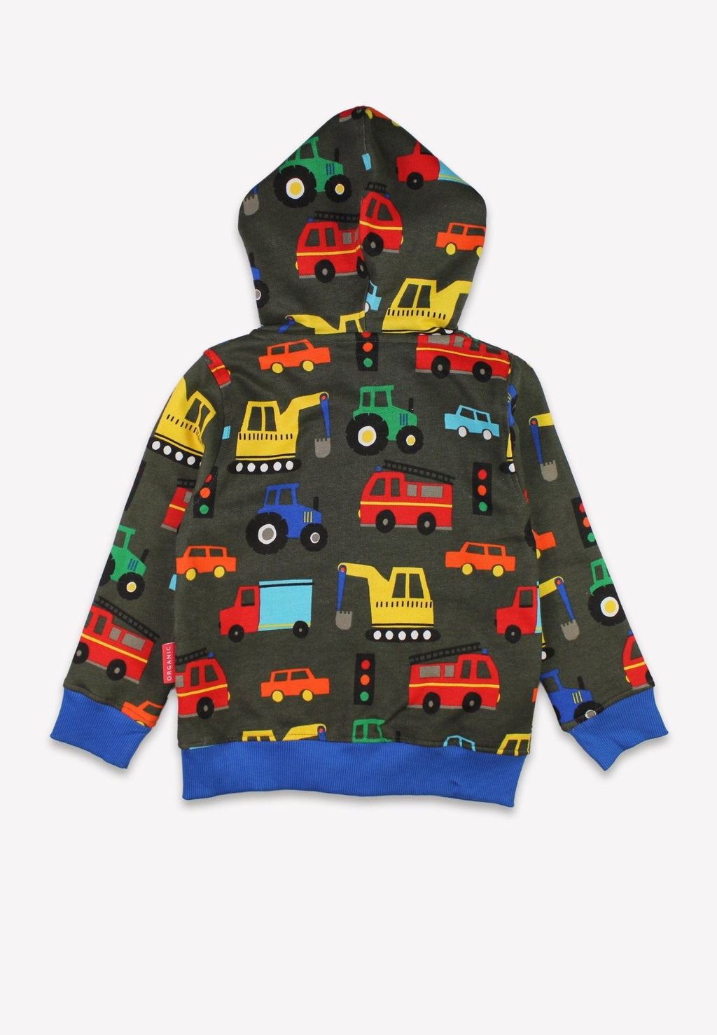 Organic Transport Print Hoodie for Kids