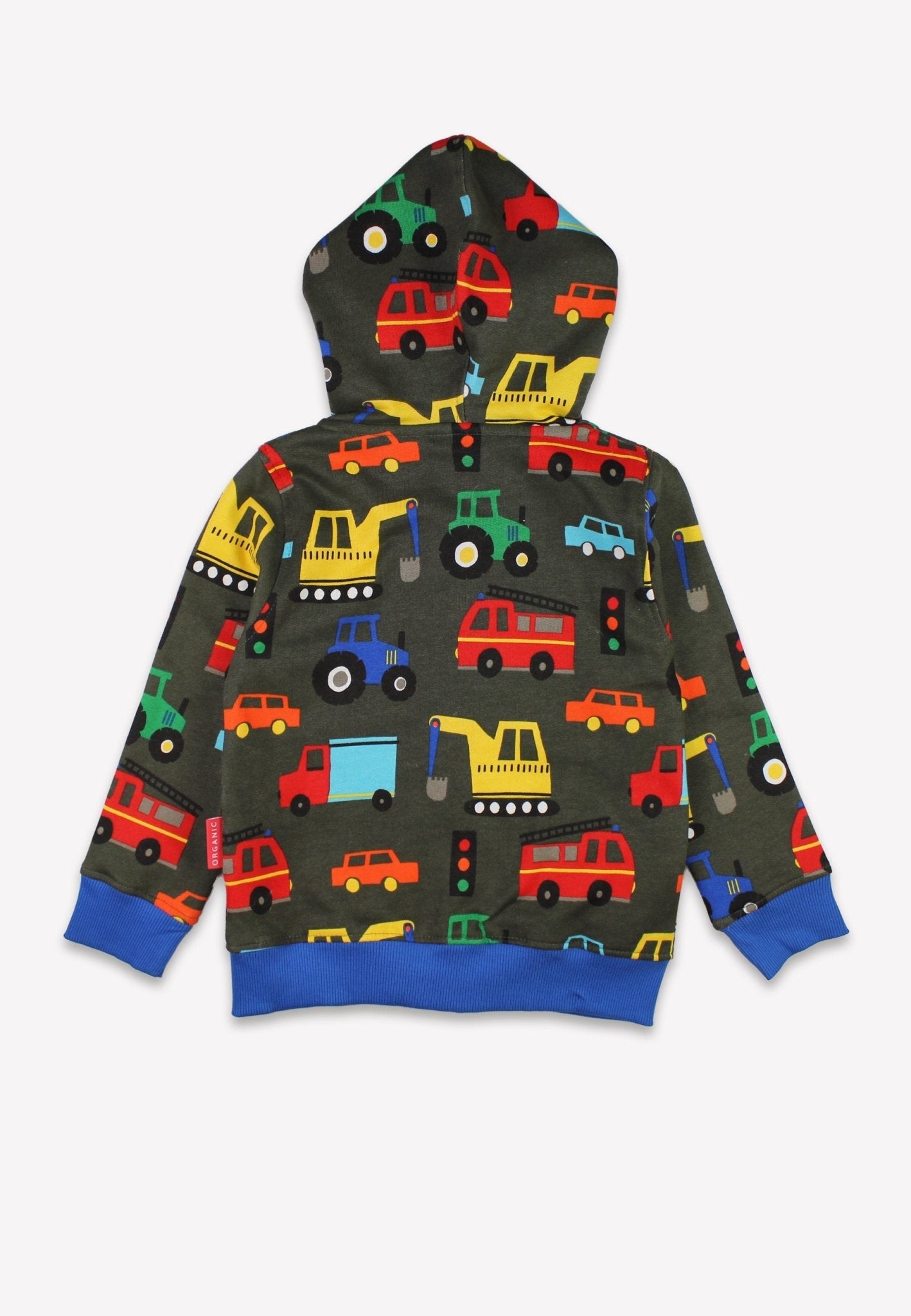 Organic Transport Print Hoodie for Kids