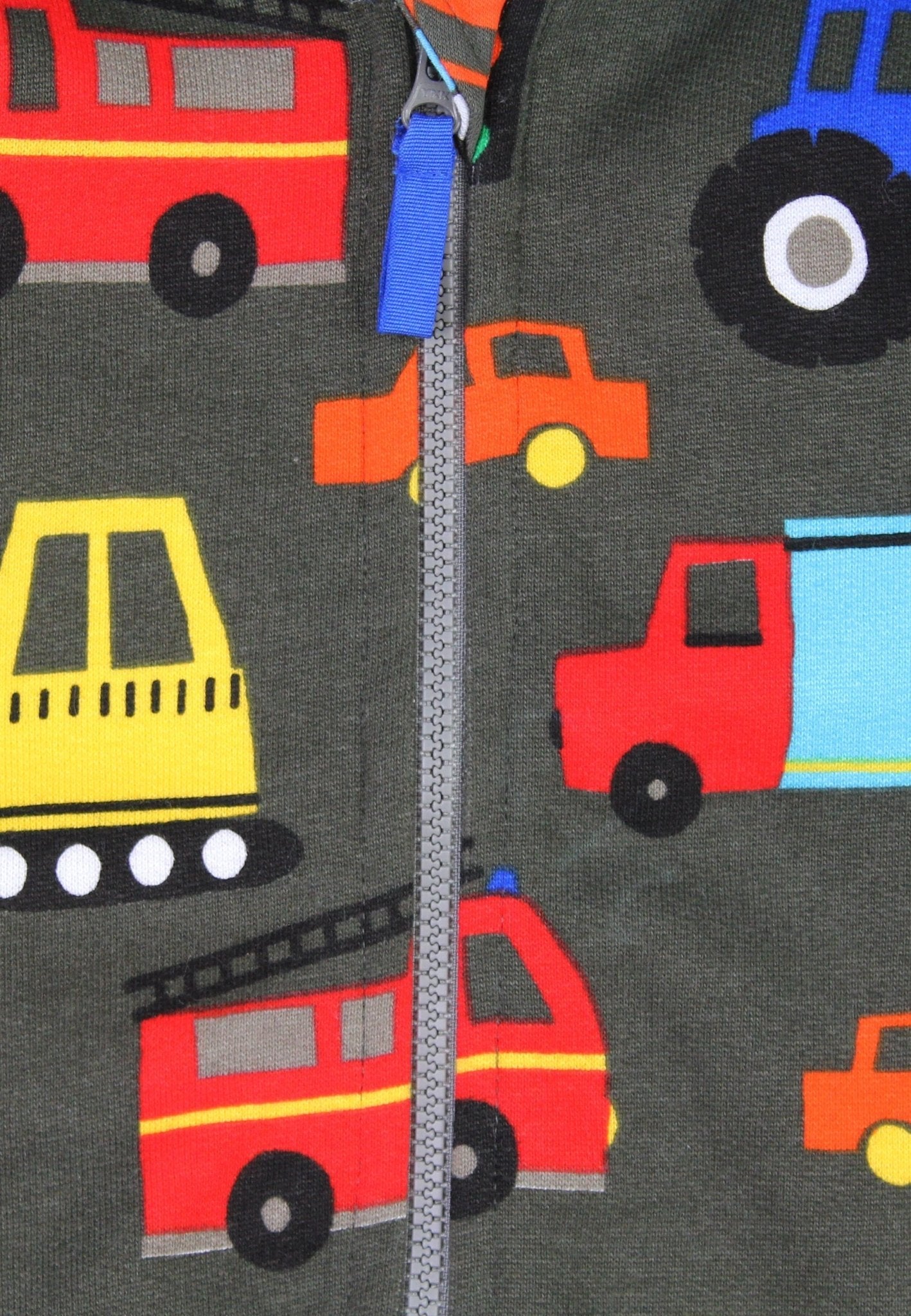 Organic Transport Print Hoodie for Kids