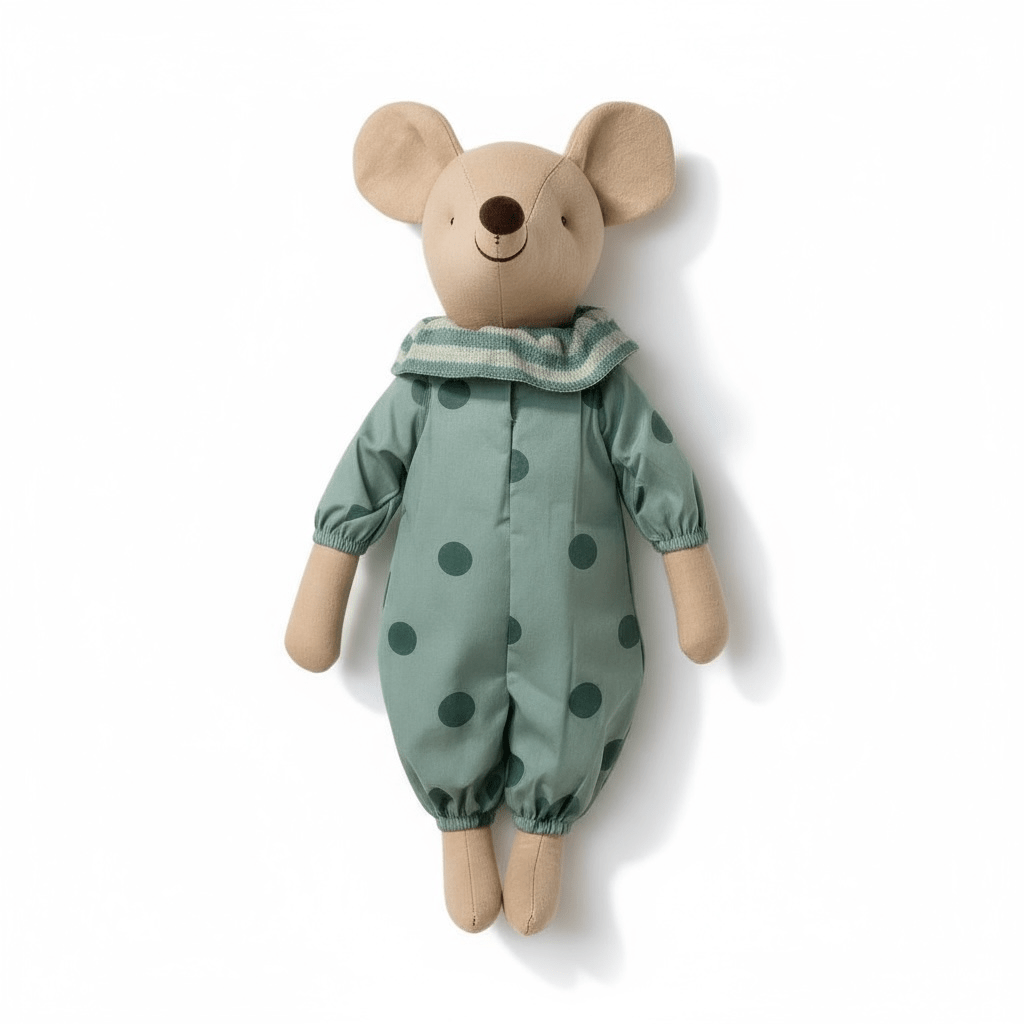 Beige Linen Mouse Doll Toy 38cm