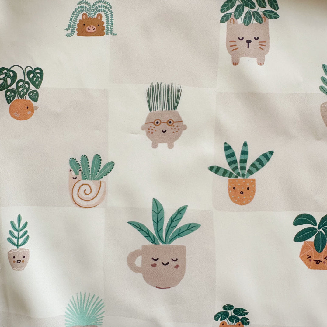 Long Sleeved Baby Bib - Pot Plants