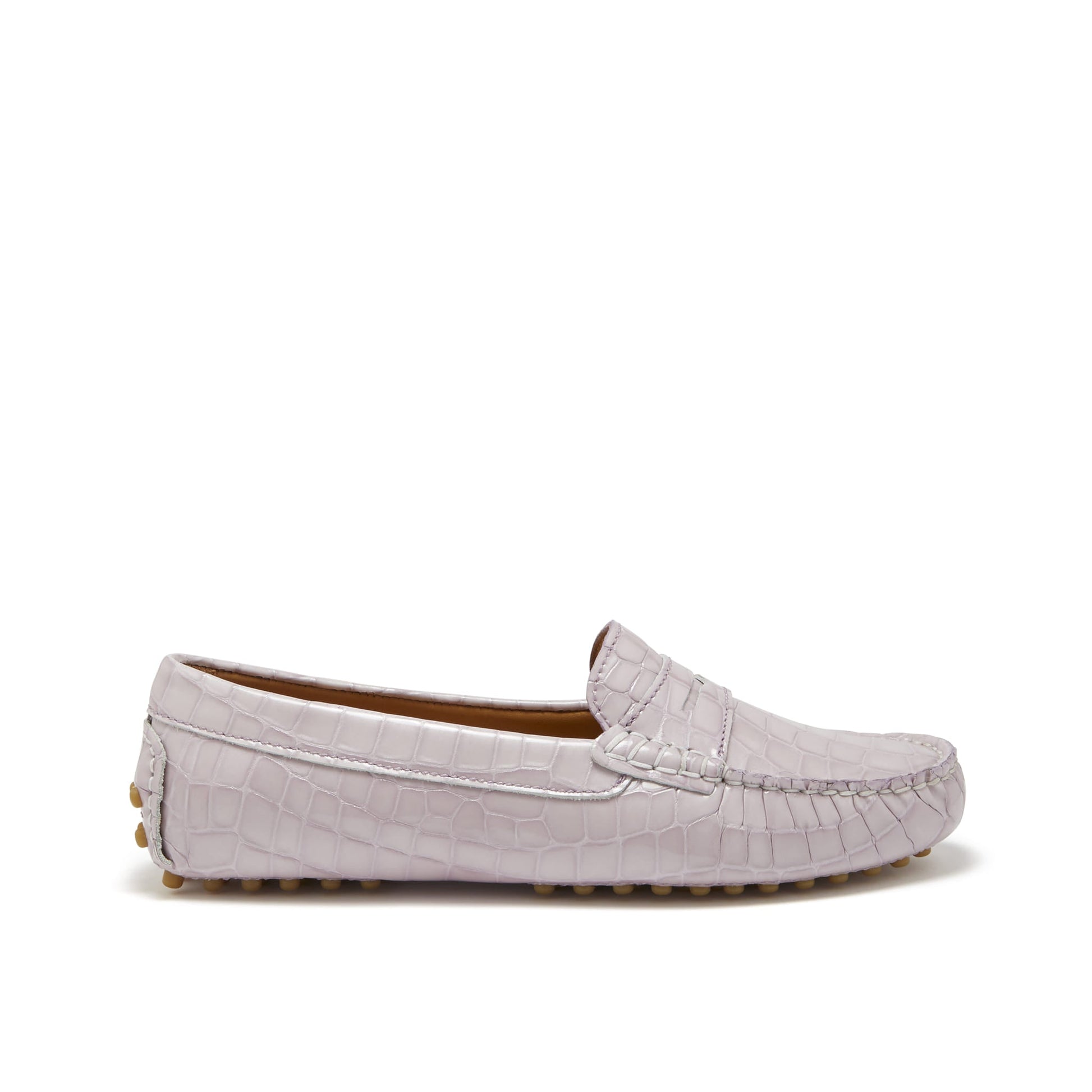 Women's Lilac Croc Print Penny Loafers