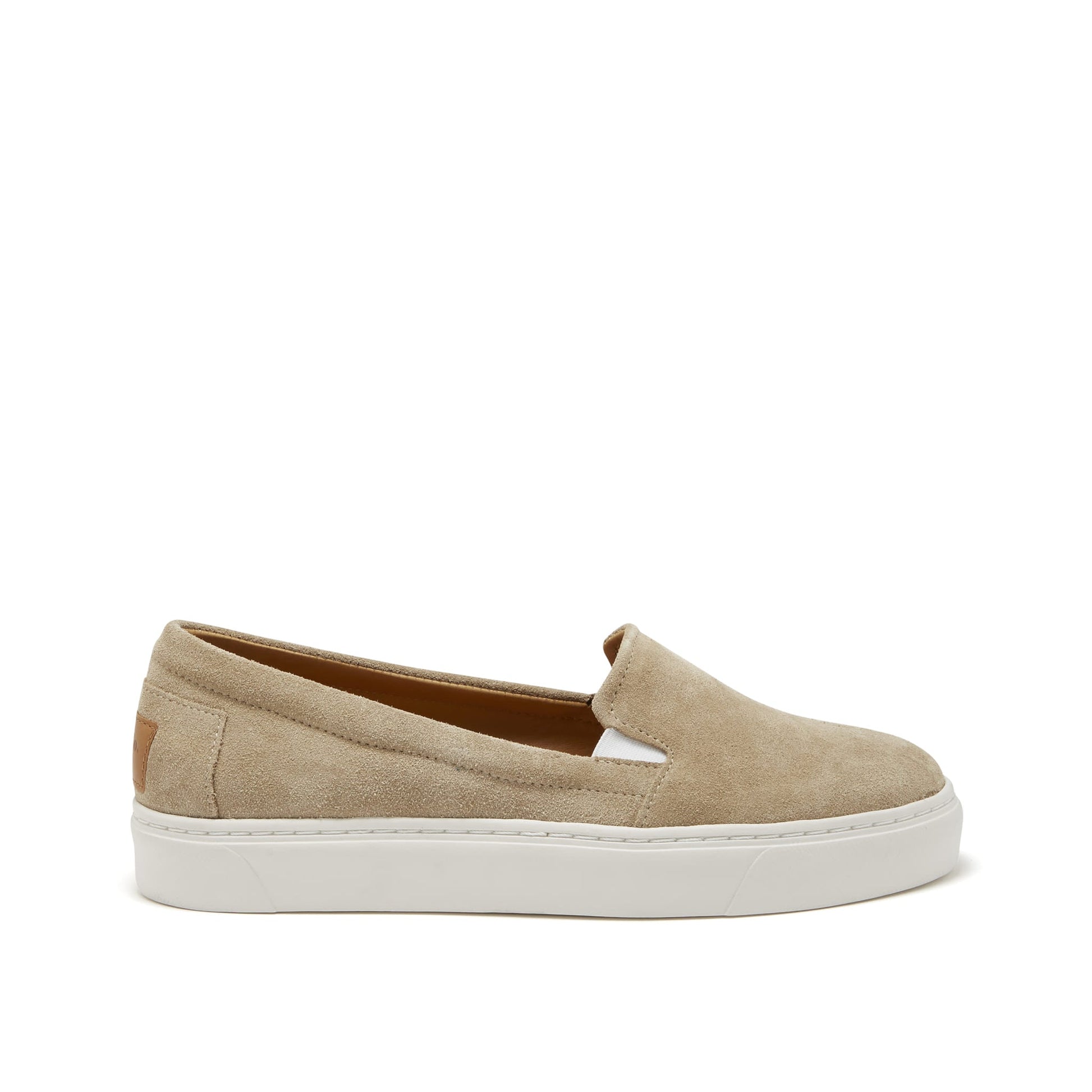 Women's Taupe Suede Slip On Sneakers