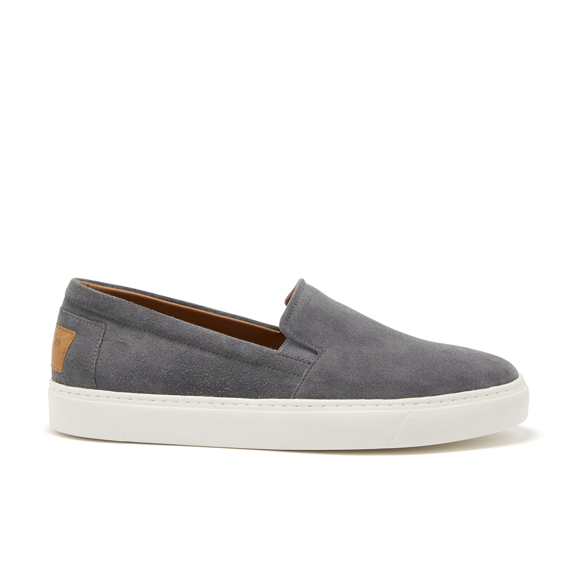 Slate Grey Suede Slip On Sneakers