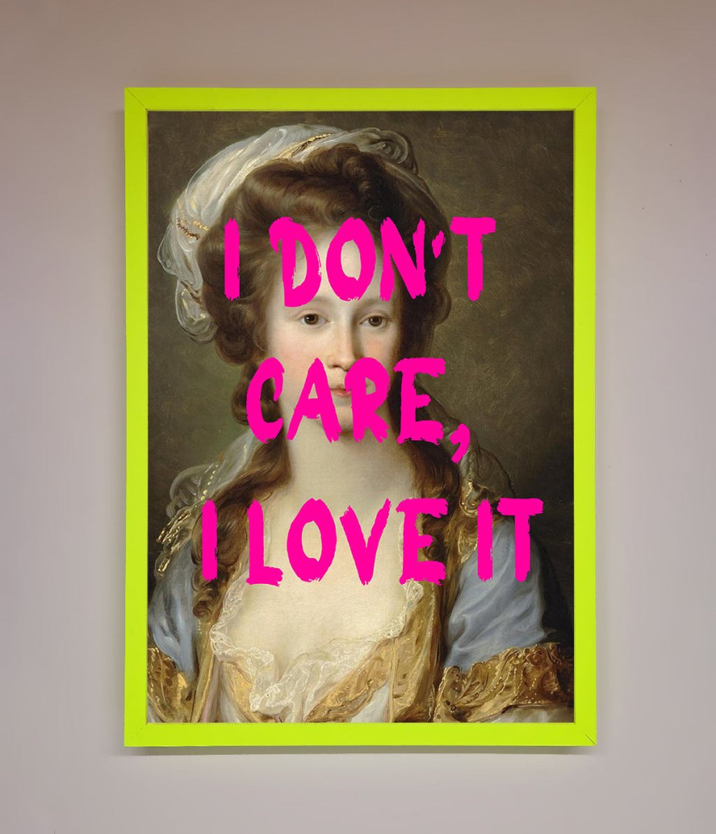 I Dont Care I Love It Framed Print