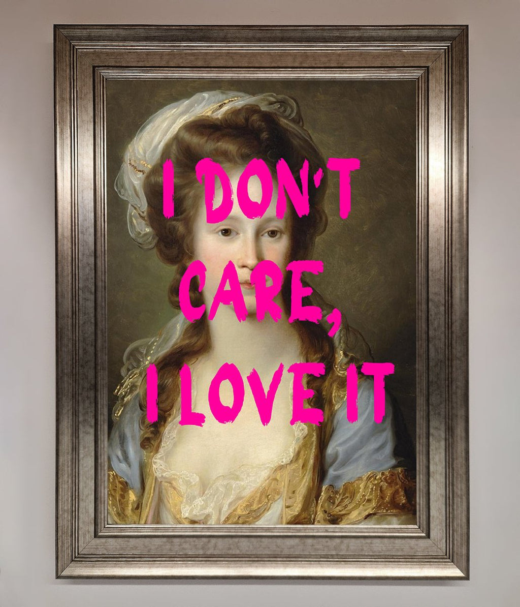 I Dont Care I Love It Framed Print