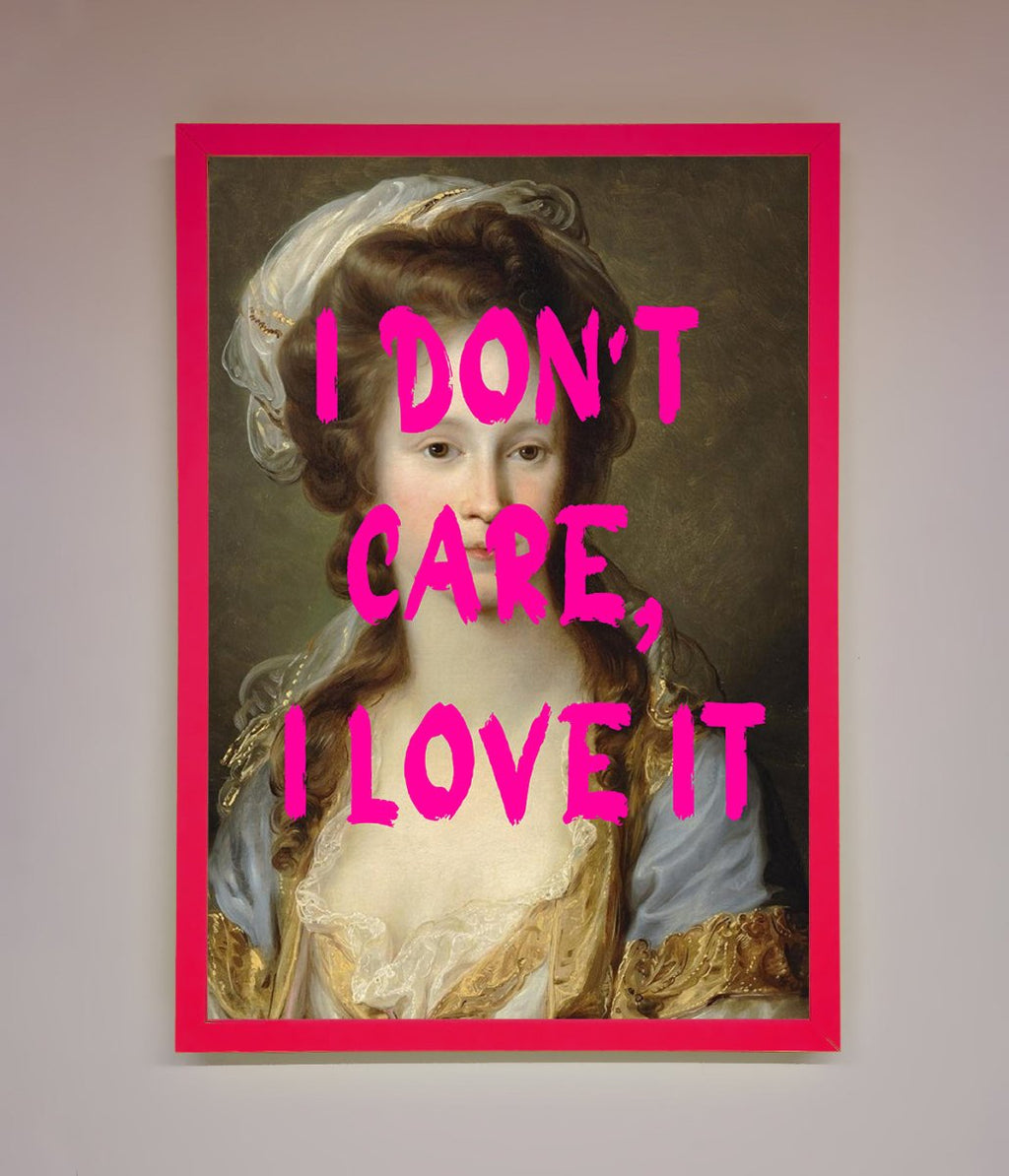 I Dont Care I Love It Framed Print