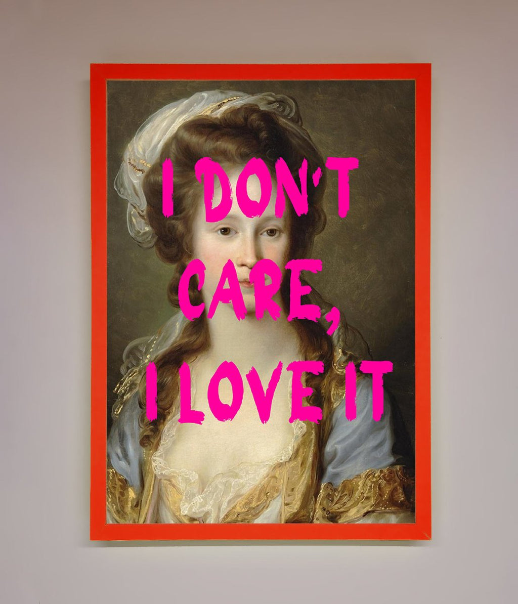 I Dont Care I Love It Framed Print