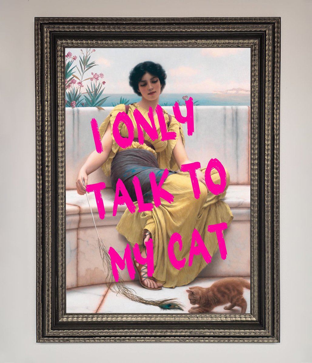 I Only Talk To My Cat Framed Wall Art