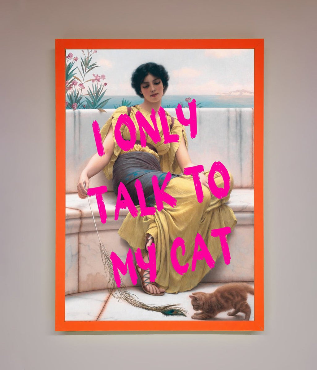 I Only Talk To My Cat Framed Wall Art