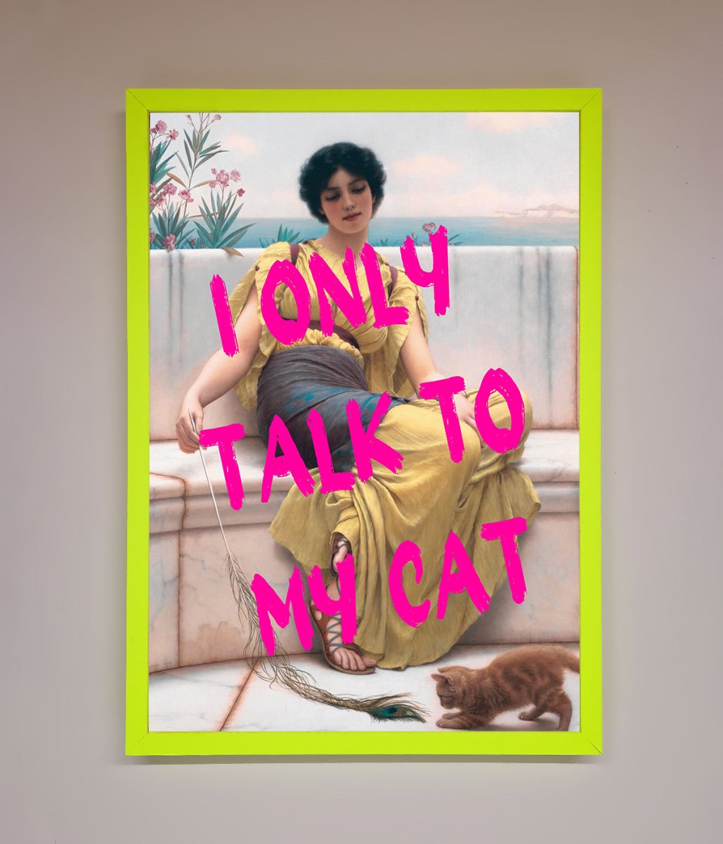 I Only Talk To My Cat Framed Wall Art