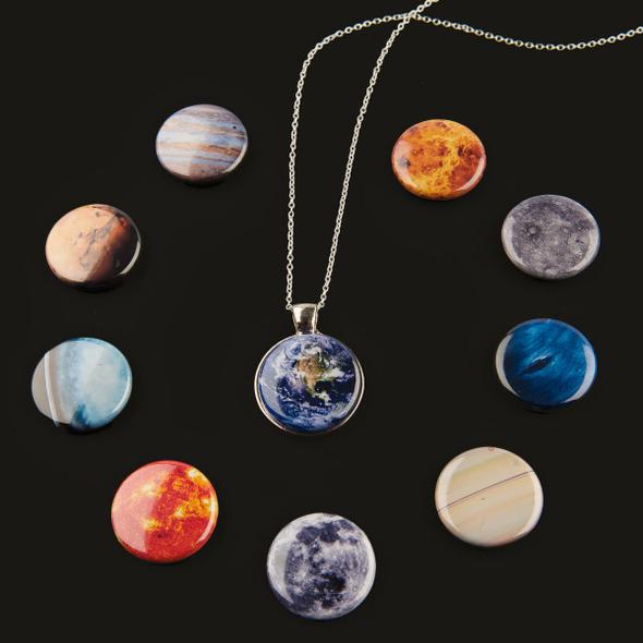 Interchangeable Solar System Necklace with 8 Planets