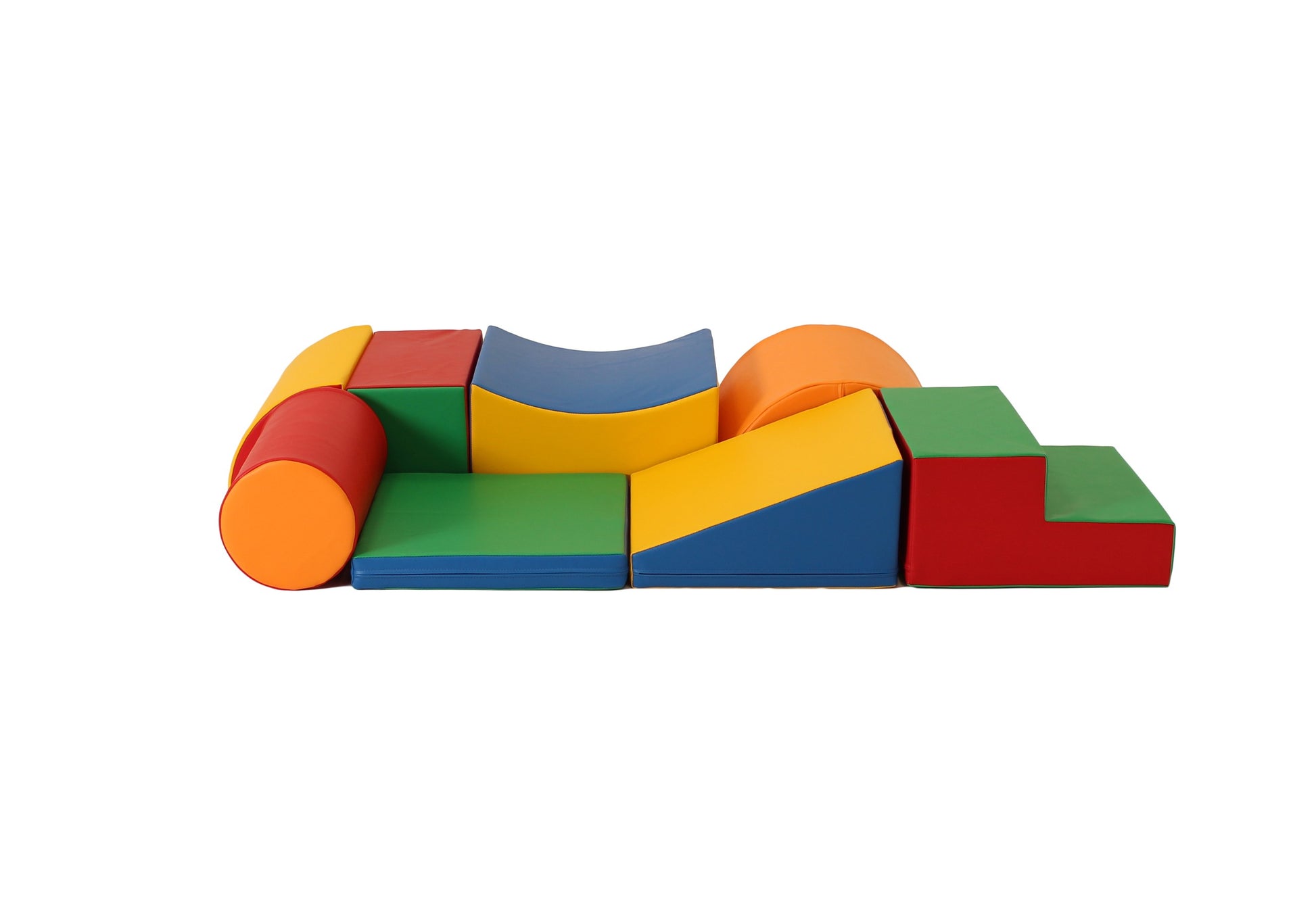 a toddler building a vibrant iglu soft block tower in a sunlit playroom