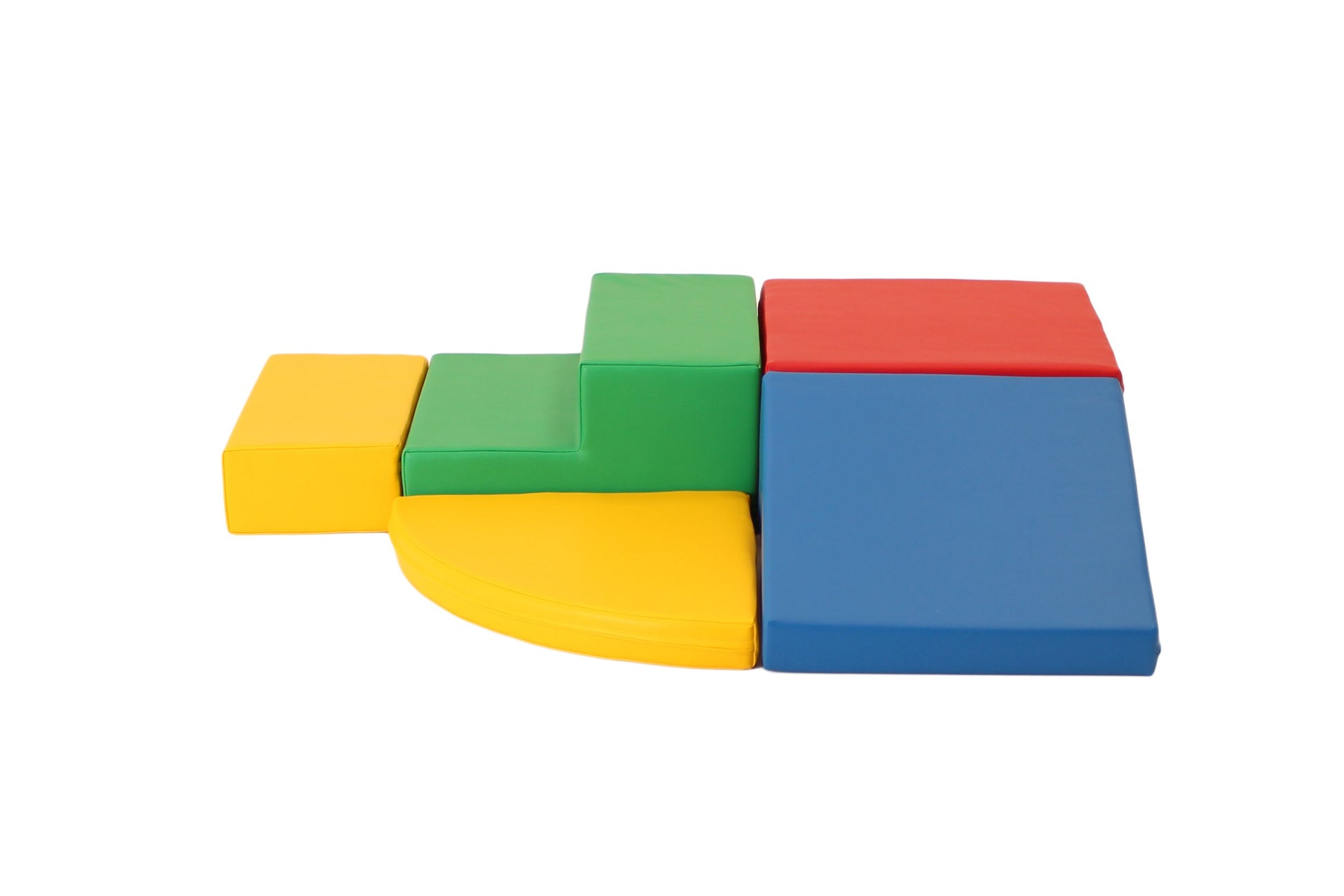 practical setup of a multicolor foam climber set for building motor skills and active play