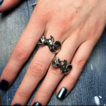 Sphynx Cat - Adjustable Ring - Silver