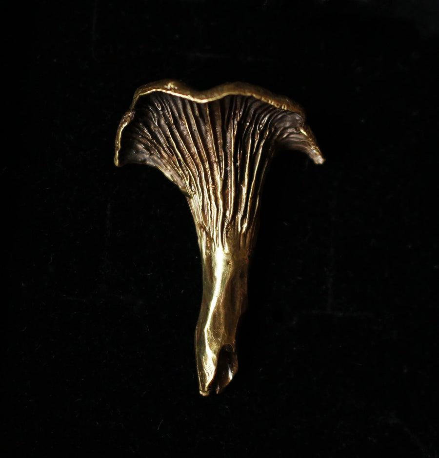 Сhanterelle Mushroom Brooch - Brass