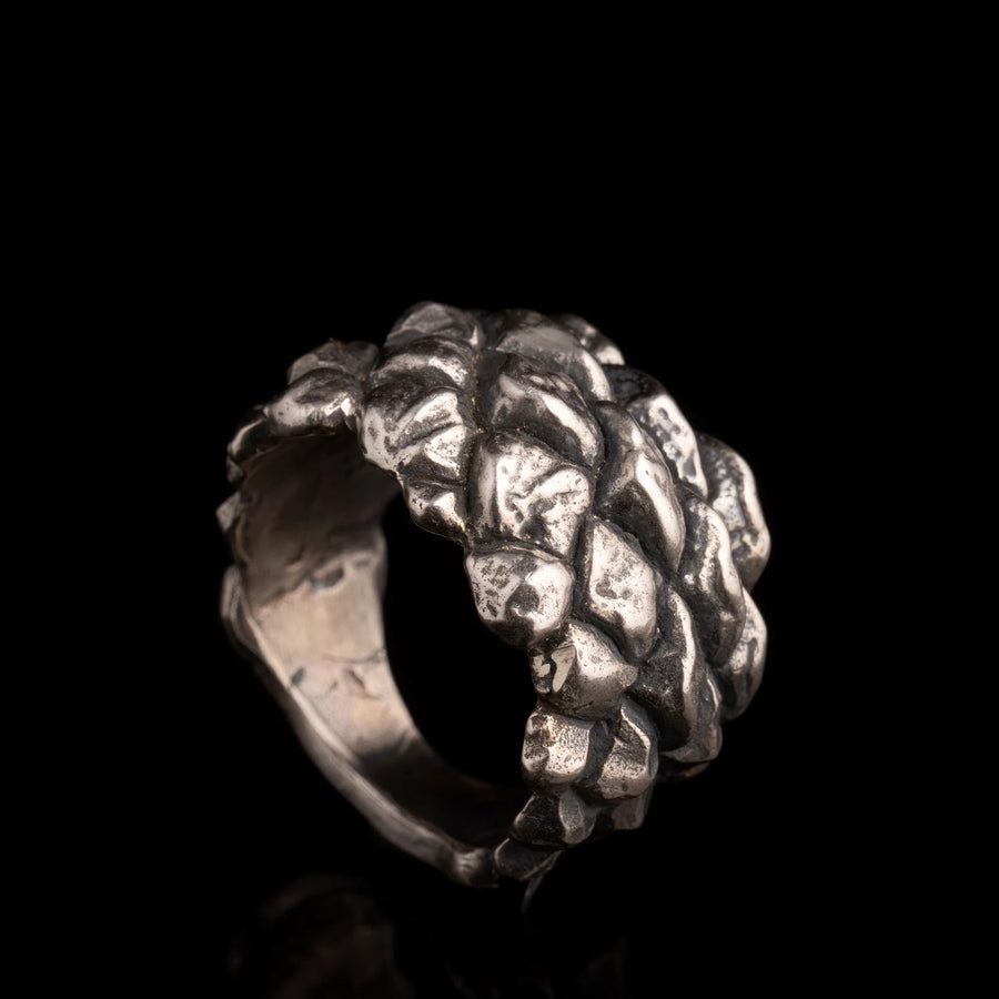 Hvitolg Silver Pine Cone Ring – Handcrafted in Estonia by Hvitolg at www.brixbailey.com