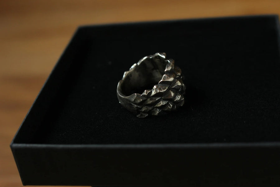 Sterling Silver Pine Cone Ring – Handmade in Estonia by Hvitolg at www.brixbailey.com