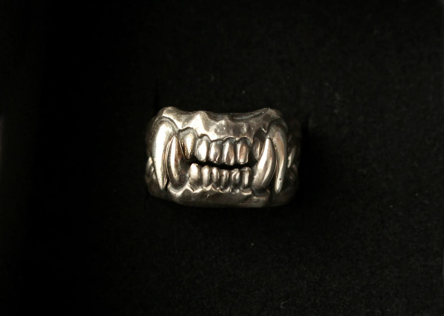 Predator Jaws Double Ring - Silver