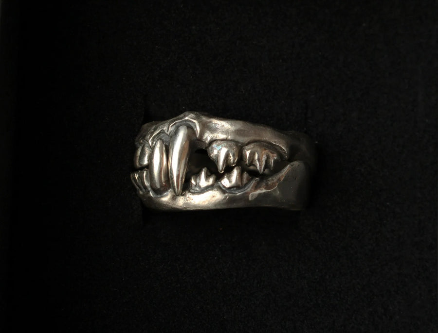 Handcrafted Sterling Silver Predator Jaws Ring – Detailed & Unique by Hvitolg at www.brixbailey.com