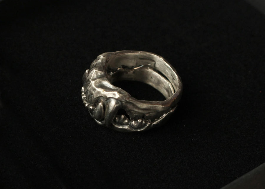 Handcrafted Sterling Silver Predator Jaws Ring – Hvitolg by Hvitolg at www.brixbailey.com