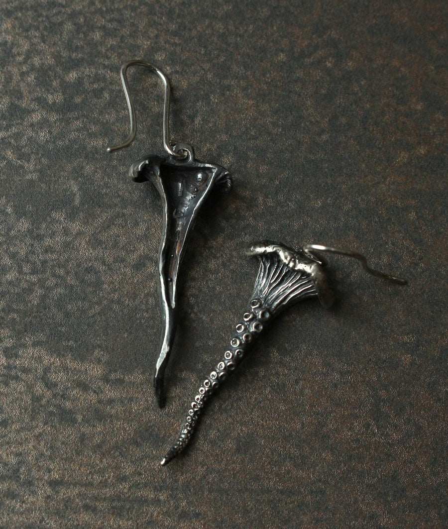 Sterling Silver Chimera Earrings – Handmade & Oxidized by Hvitolg at www.brixbailey.com