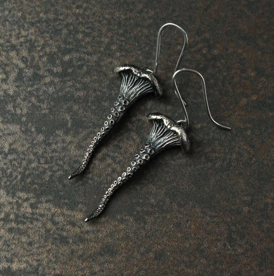 Sterling Silver Chimera Earrings – Handmade & Oxidized by Hvitolg at www.brixbailey.com