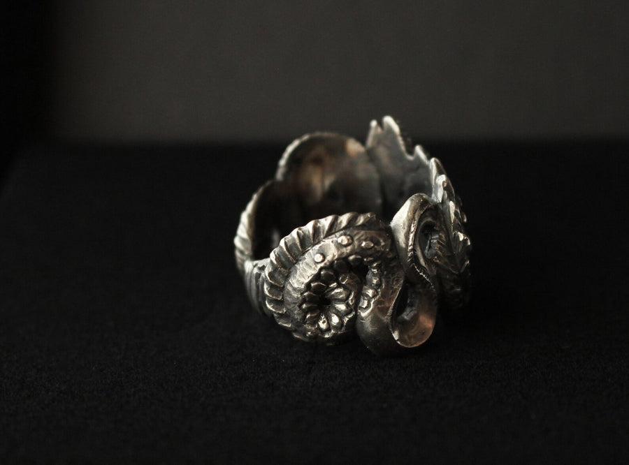 Unleash the Power with the Jörmungandr Oxidized Sterling Silver Ring - Embrace Norse Myths & Eco-friendly Craftsmanship by Hvitolg at www.brixbailey.com