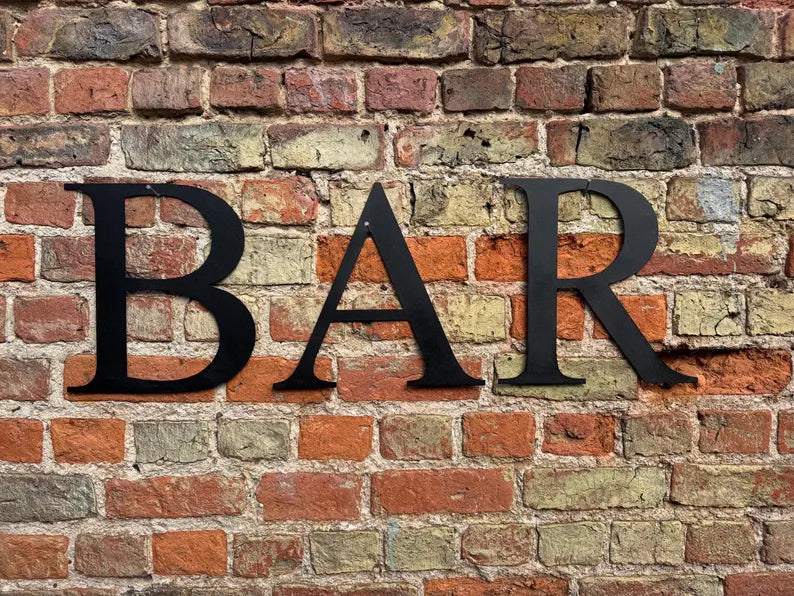 Rustic 5" or 12" Black Metal Classic Letters For  The Home And Garden