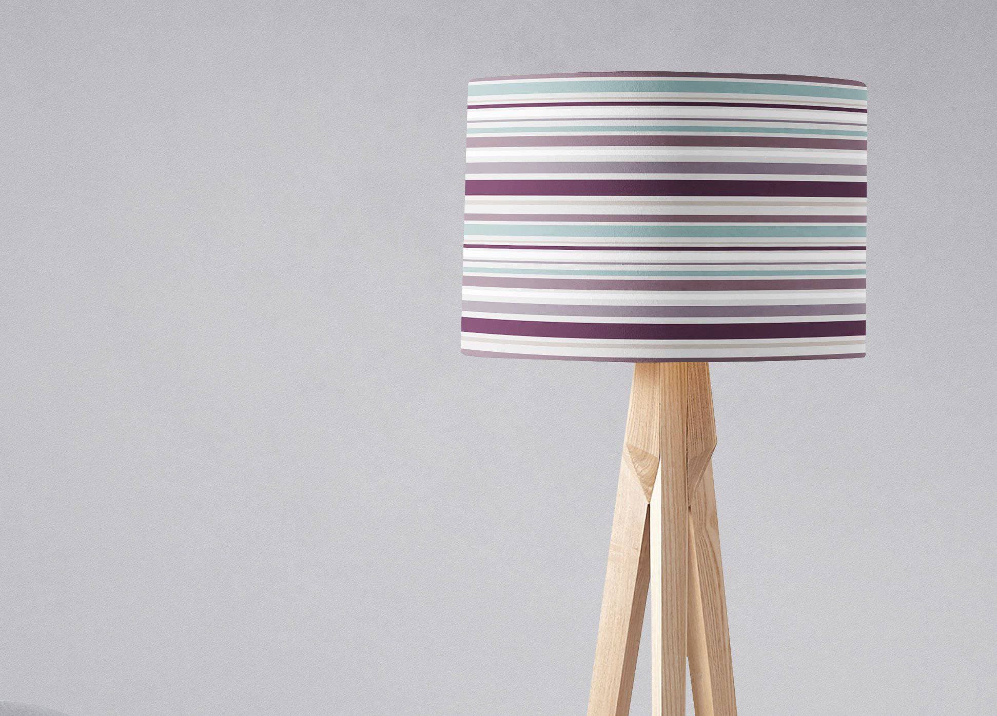 Purple Striped Lampshade, Ceiling or Table Lamp Shade