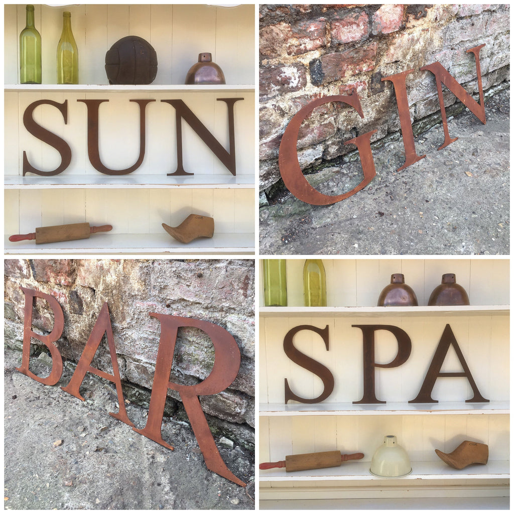 Classic Rusty Metal Letters 5" And 12" A-Z 0-9 Rustic Signs For The Home And Garden