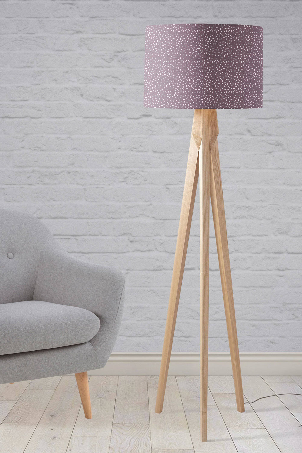 Purple Lampshade with a Modern Line Design, Ceiling  or Table Lamp Shade