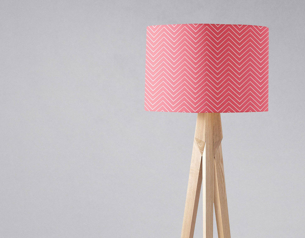 Pink Lampshade with a White Chevron Design, Ceiling or Table Lamp Shade