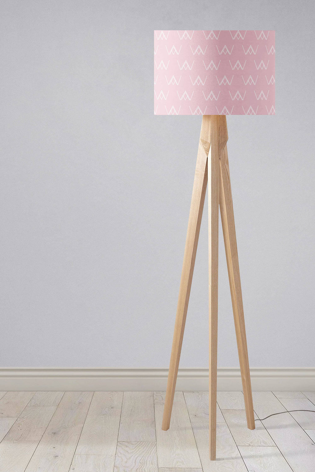Pink Lampshade with White Abstract Design, Ceiling or Table Lamp Shade