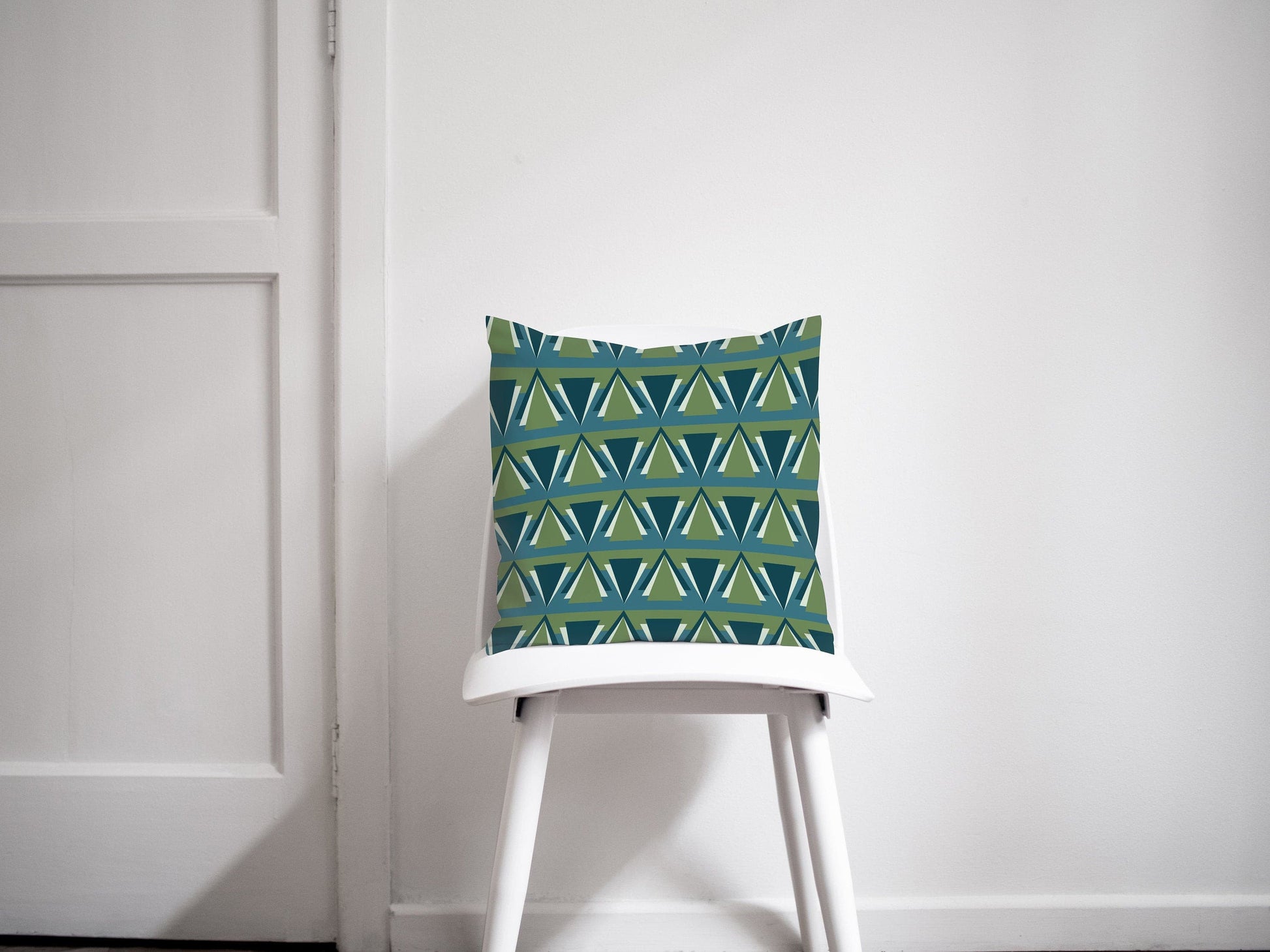Green and Blue Art Deco Design Cushions, Throw Pillow