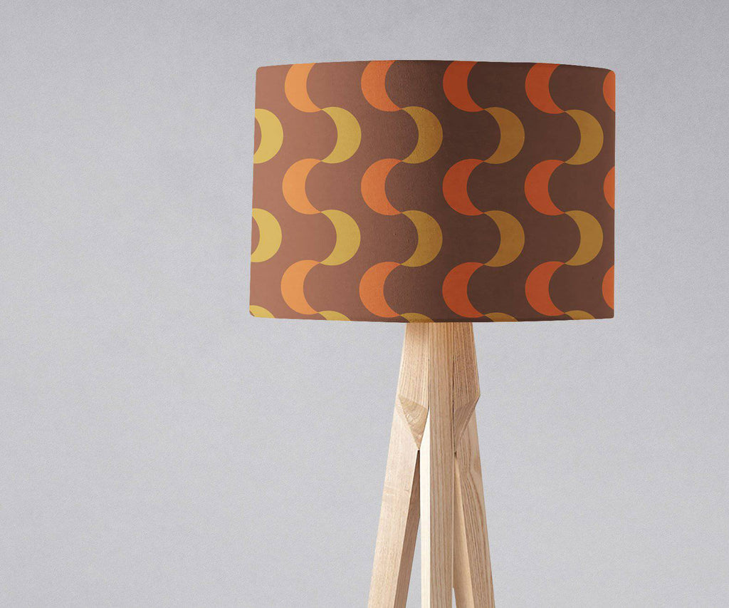 Brown and Orange Retro 1970's Design Lampshade, Ceiling or Table Lamp Shade
