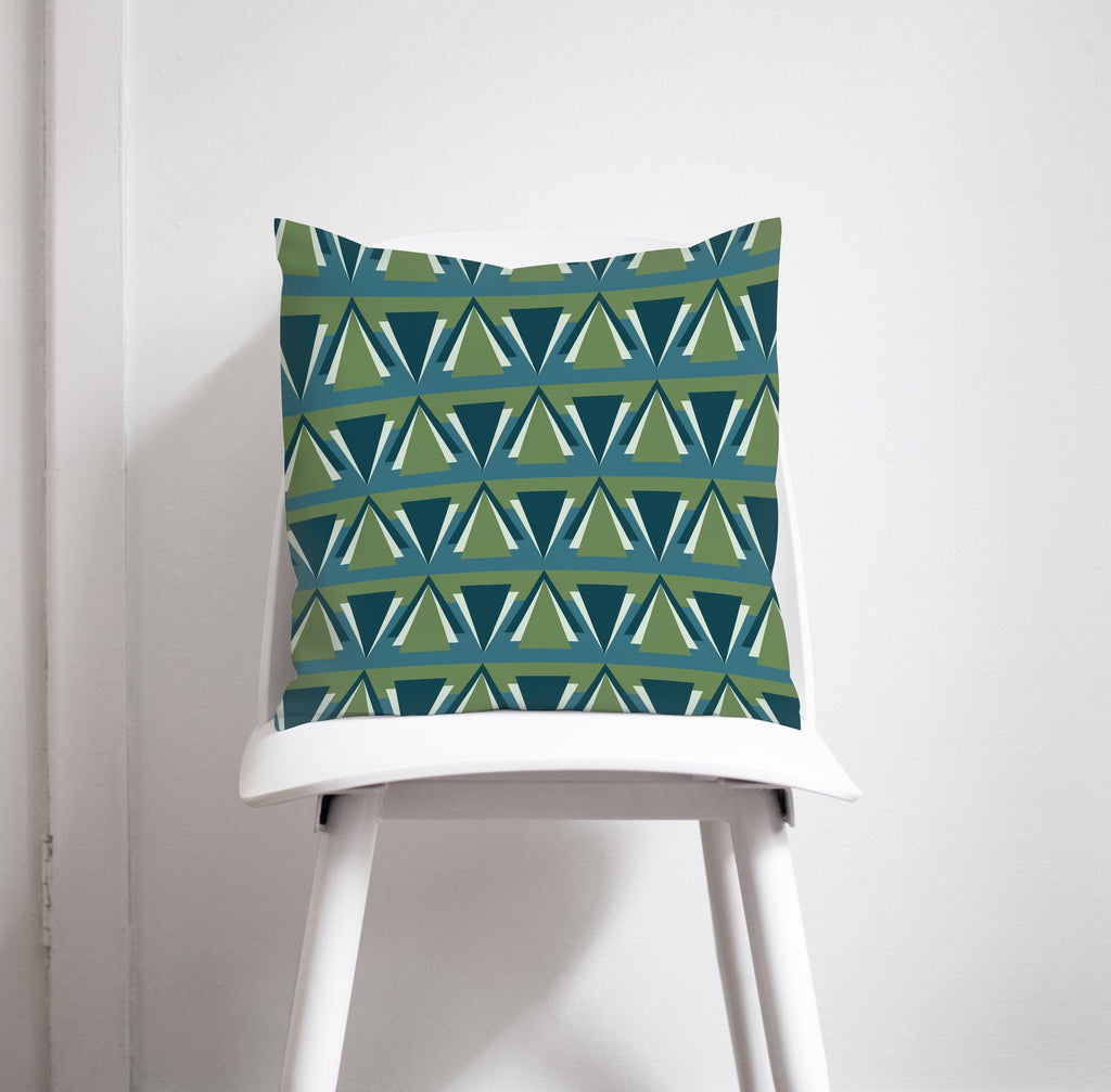 Green and Blue Art Deco Design Cushions, Throw Pillow