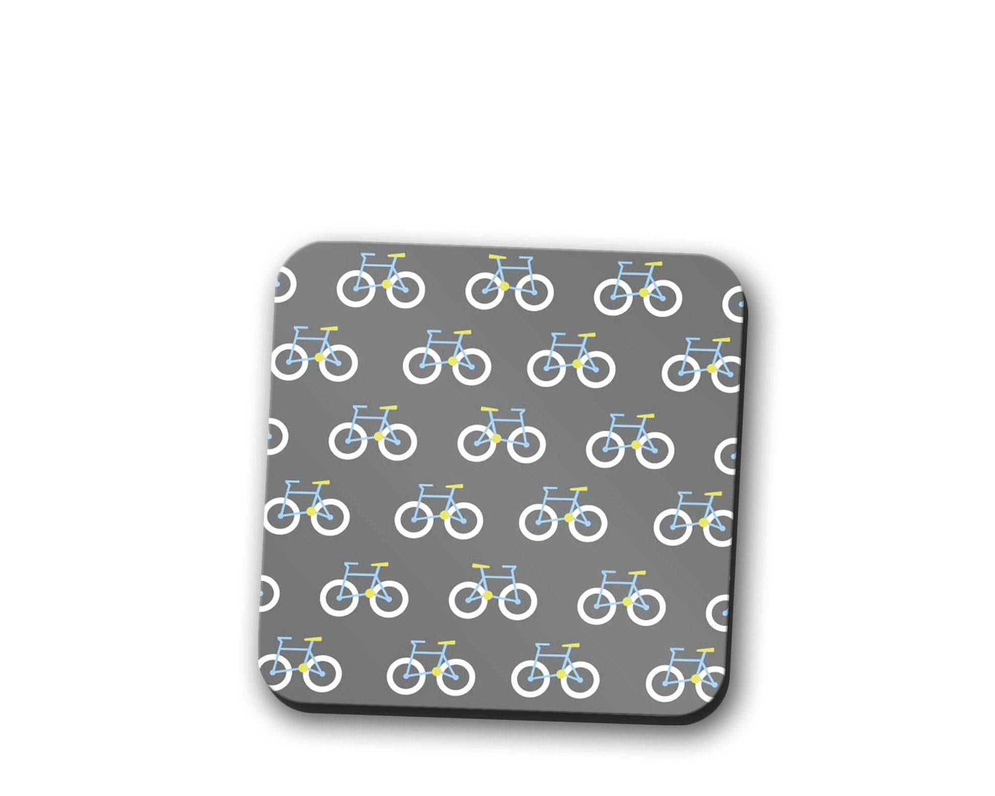 Grey Coaster with a Bicycle Design, Table Decor Drinks Mat