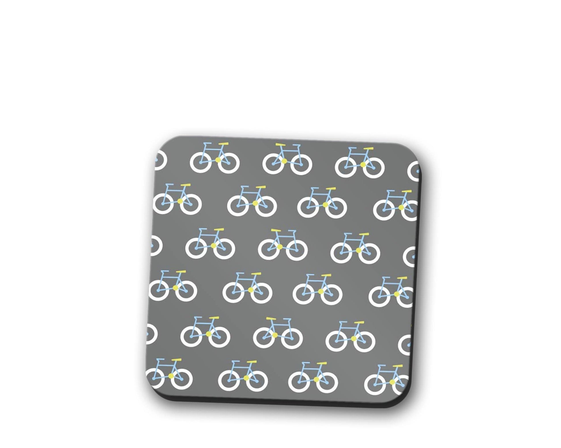 Grey Coaster with a Bicycle Design, Table Decor Drinks Mat