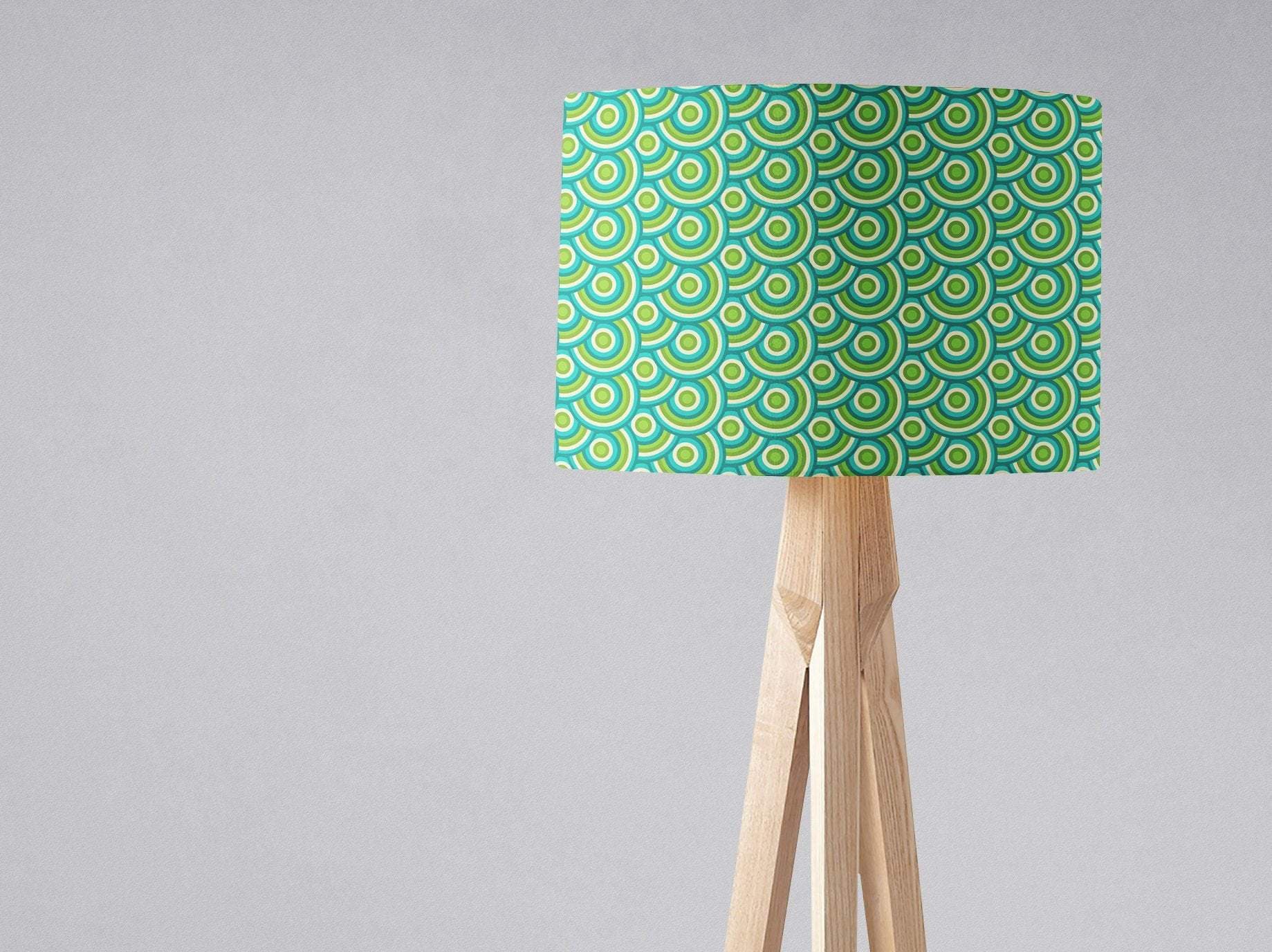 Green with a 70's Retro Circles DesignLampshade, Ceiling or Table Lamp Shade