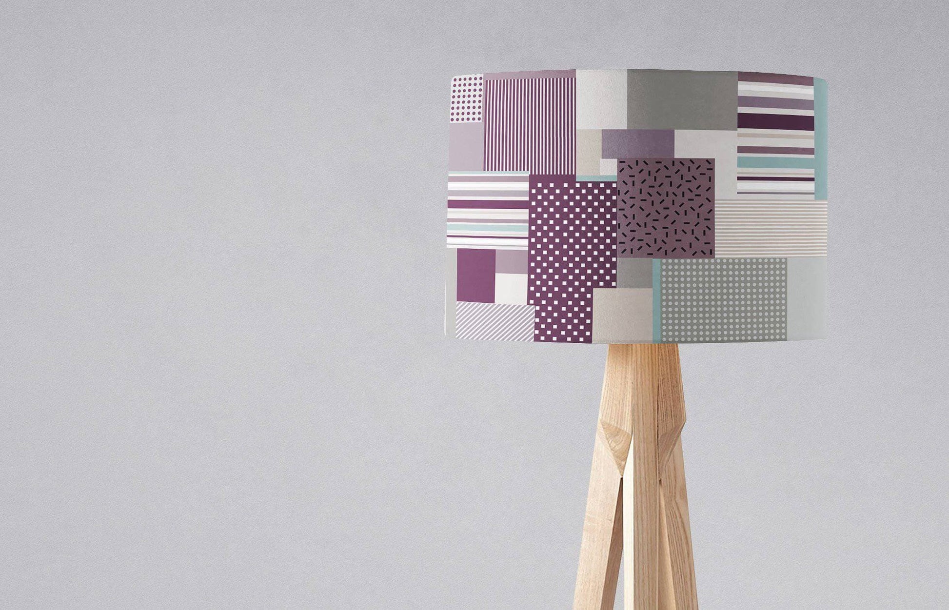 Purple Memphis Style Lampshade, Ceiling or Table Lamp Shade