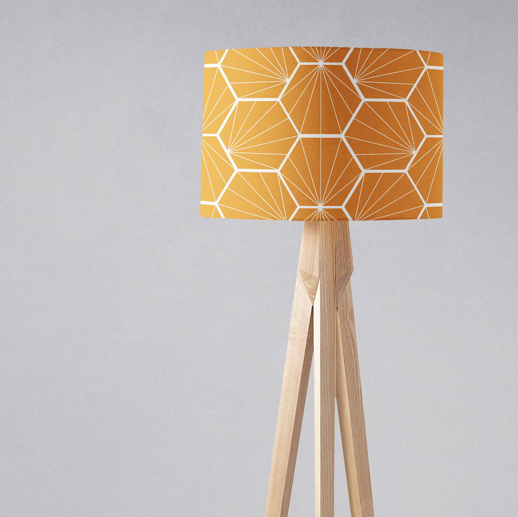 Butterscotch Yellow Geometric Hexagons Lampshade, Ceiling or Table Lamp Shade
