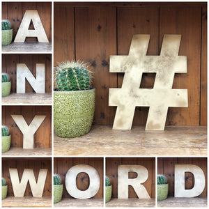 12" and 5" Gold Fat Font Metal Letters.