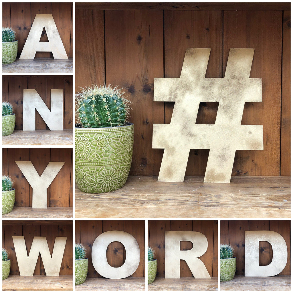 12" and 5 " Coloured Metal Fat Font Letters,